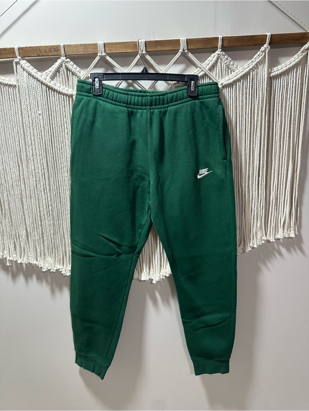 Nike Green Jogger Sweatpants with White Swoosh